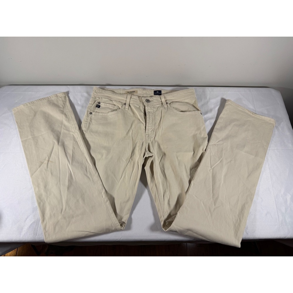 AG Adriano Goldschmied The Protege Straight Leg Pants Beige 32x34